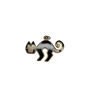 Vintage MMA Metropolitan Museum of Art 1985 Black Cat Pendant